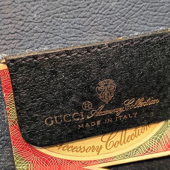 Rare GUCCI GG Supreme Sherry Line Clutch Bag PVC Navy Red (Excellent Condition) - Picture 13 of 16